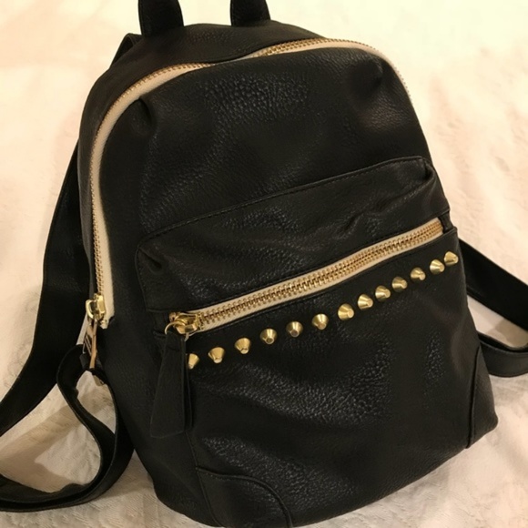 Steve Madden Handbags - Steve Madden Studded Leather Black Backpack